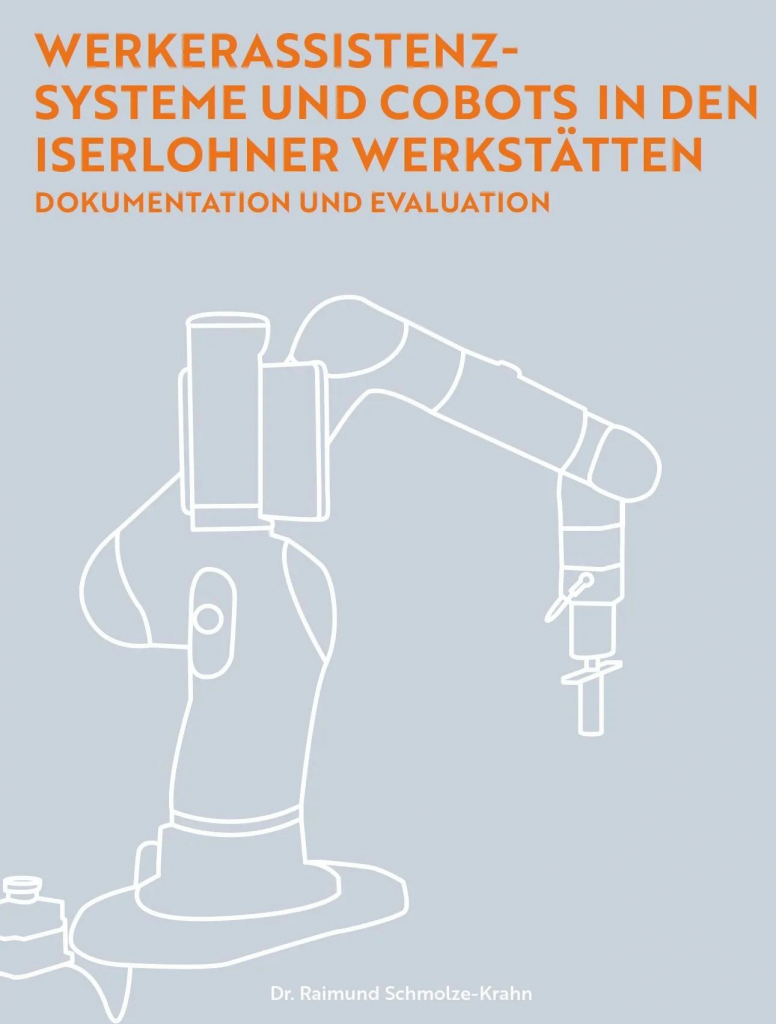 Titelbild der Veröffentlich „Werkerassistenzsysteme und Cobots in den Iserlohner Werkstätten“